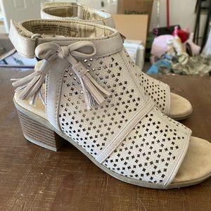 Wore once  open toe and heel booties